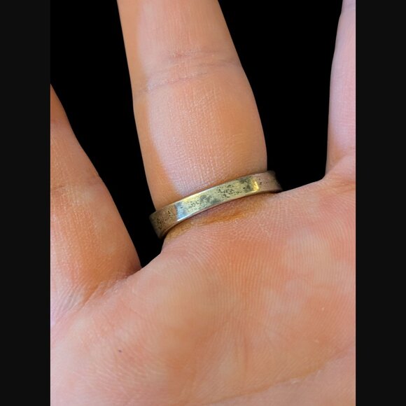 925 Oxidized Sterling Dyed Howlite Open Pattern Size 8 Ring - Picture 3 of 8